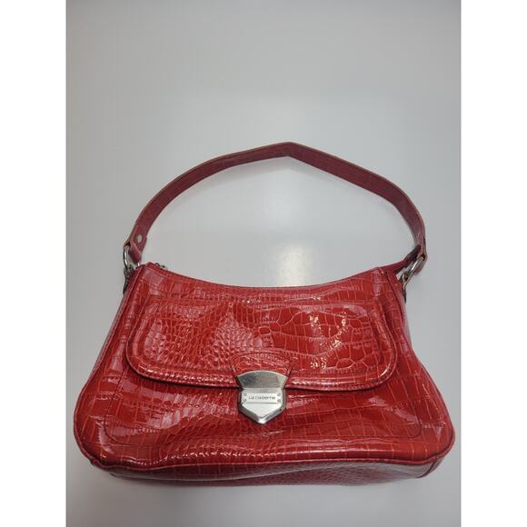 Liz Claiborne Handbags - LIZ Claiborne Red Alligator Print Zip Snap Closure Small Outside Pocket